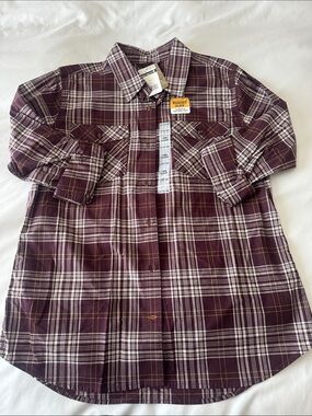 Carhartt Burgundy Plaid Button-Down Shirt